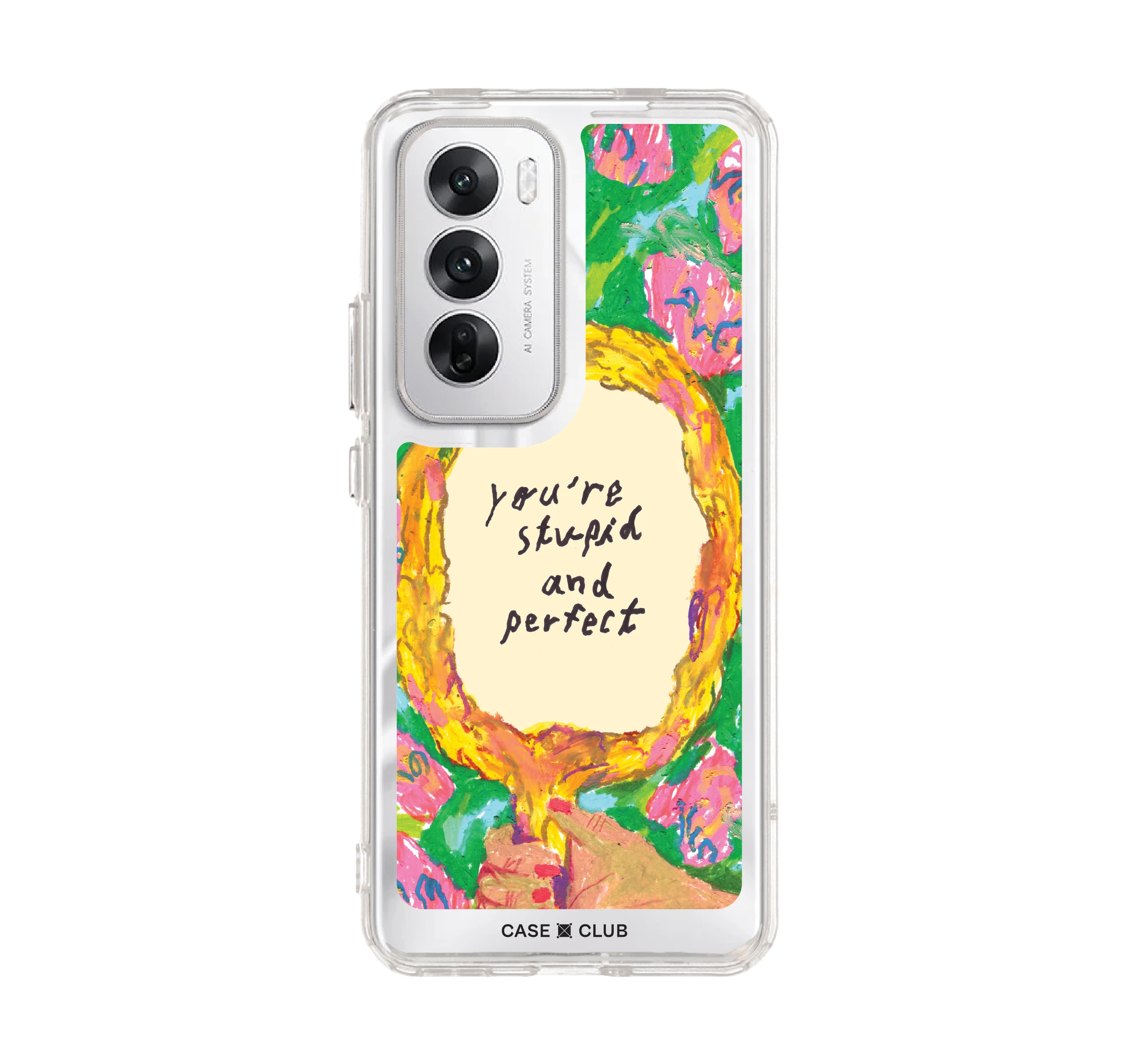 oppo reno 12 clear case mirror quote by juli baker